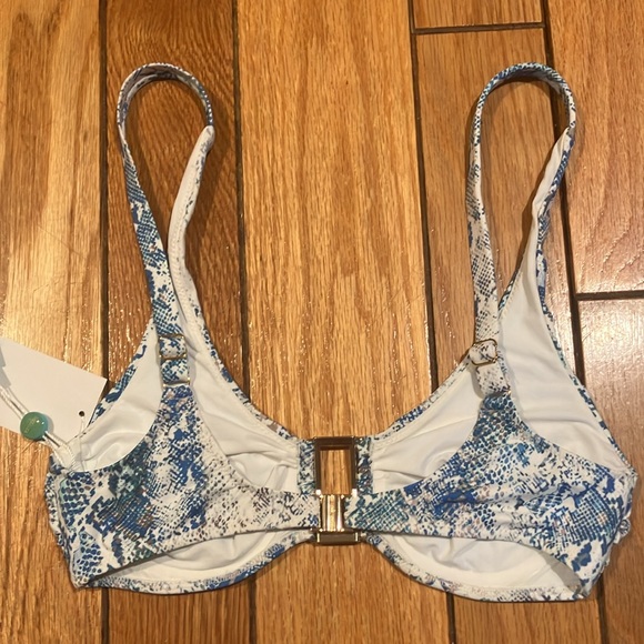 Melissa Odabash bathing suit top blue and white size 2 - Picture 3 of 6